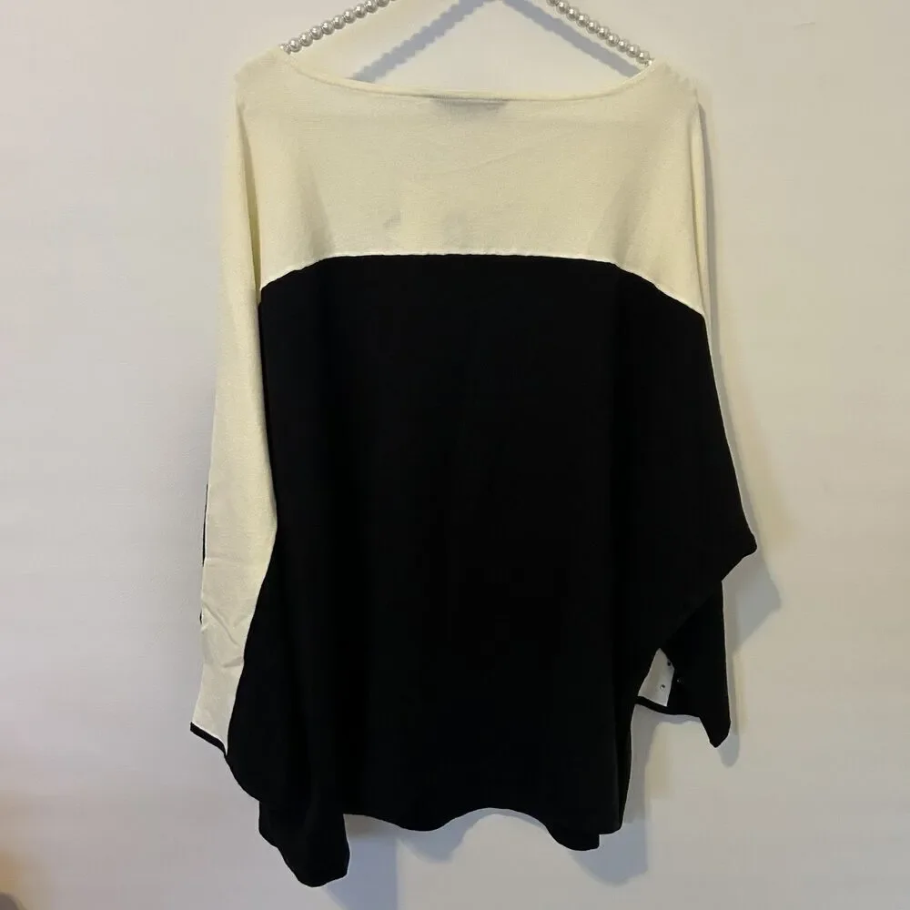 Bob Mackie Sweater Womens 3X Wearable Art Rhinestone Pullover Colorblock mature